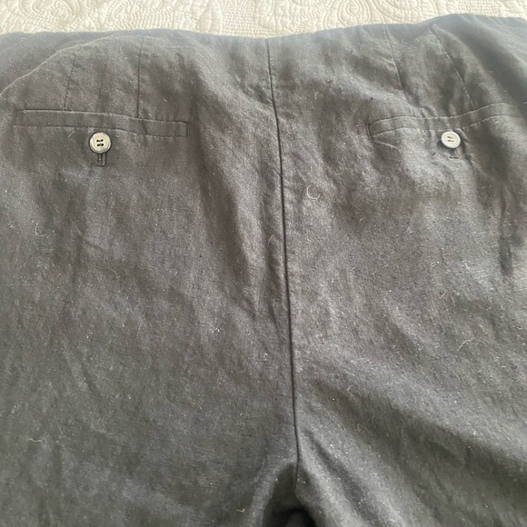 Talbots Black Linen Wide Leg Pants high waist palazzo 16 - Picture 7 of 12